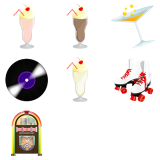 Retro 50s icon packages