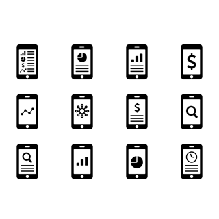 Mobile analytics icon packages
