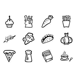 Hand Drawn Cooking icon packages