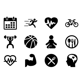 Fitness forever icon packages