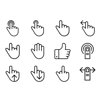 Hawcons Gestures Stroke icon packages