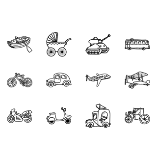 Means of transport icon packages