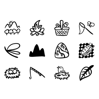 Hand Drawn Mountain icon packages