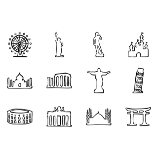 Hand Drawn Travel icon packages