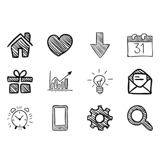 Social Media Hand Drawn icon packages