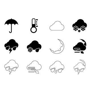 Modern weather icon packages