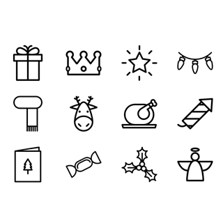 Xmas outline icon packages