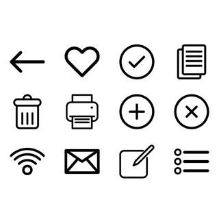 Web application UI icon packages