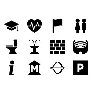 POI Public places icon packages