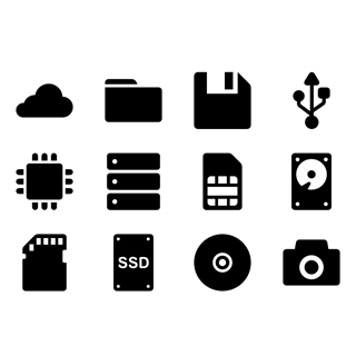 Data storage icon packages