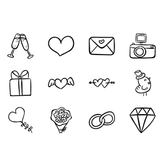 Hand Drawn Wedding icon packages