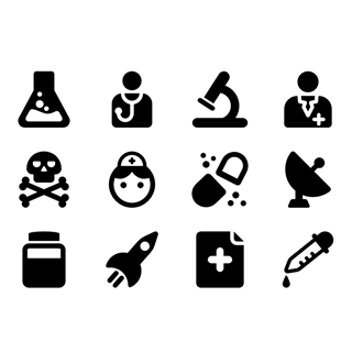Science and medicine icon packages