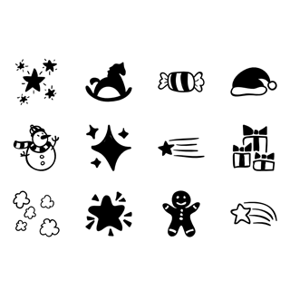 Hand drawn Xmas icon packages