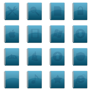 Notebook Icons Version Blue icon packages