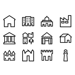 POI Buildings Outline icon packages
