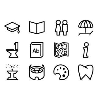 POI Public places Outline icon packages