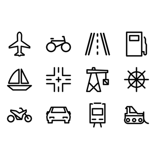 POI Road Outline icon packages