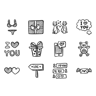Valentines Set icon packages