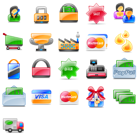 Glossy E-Commerce Icons icon packages