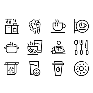 Coffee And Breakfast icon packages