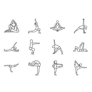 Yoga and pilates icon packages