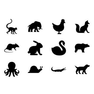 Animal Silhouettes icon packages