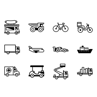 Transport lines icon packages