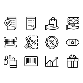 Lineal ecommerce icon packages