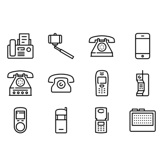 History of phones icon packages