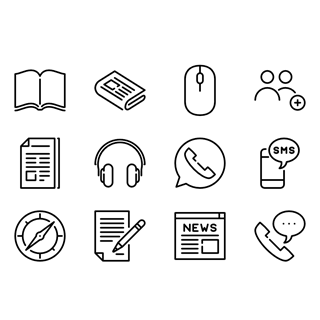 Communication and media icon packages