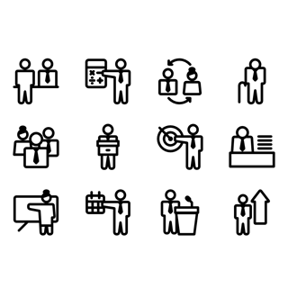 Office jobs icon packages