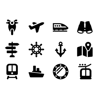 Adventure holidays icon packages