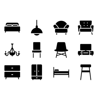 Furniture Fill Icons icon packages