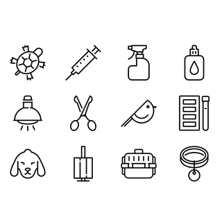Pet Shop Lineal icon packages