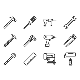 Carpentry DIY Tools icon packages