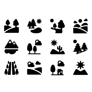 Filled Landscapes icon packages