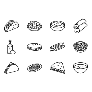 Mexican Food icon packages
