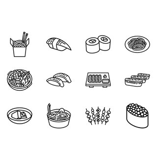 Japanese Food icon packages