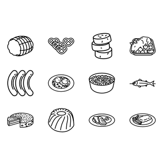 German Food icon packages