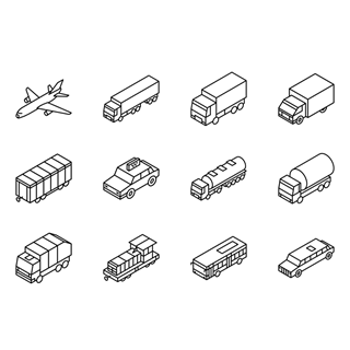 Isometric Transports icon packages
