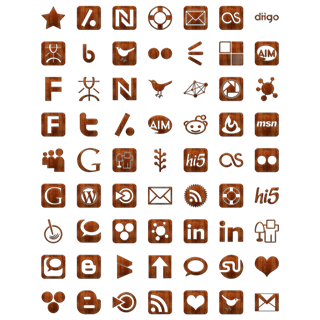 Wood Social Networking icon packages
