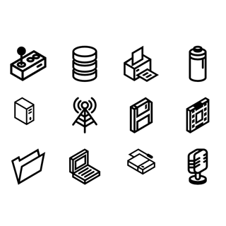 Isometric Devices Lineal icon packages