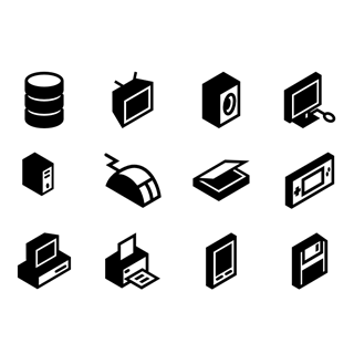 Isometric Devices Fill icon packages