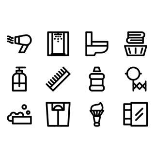 Bathroom Lines Icons icon packages