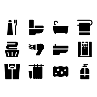 Bathroom Fill Icons icon packages