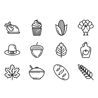 Thanksgiving Line Craft icon packages