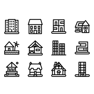 Types of Houses icon packages