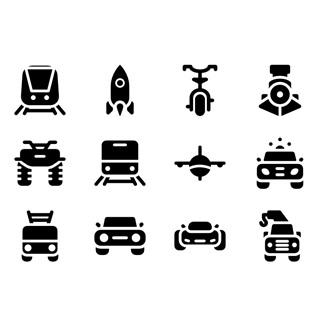 Transport Vehicles Fill icon packages
