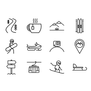 Ski Station Line Craft icon packages