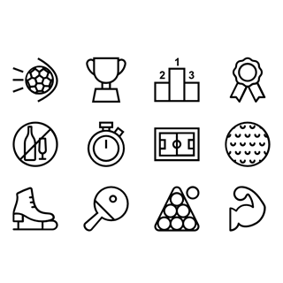 Lineal Sport set icon packages
